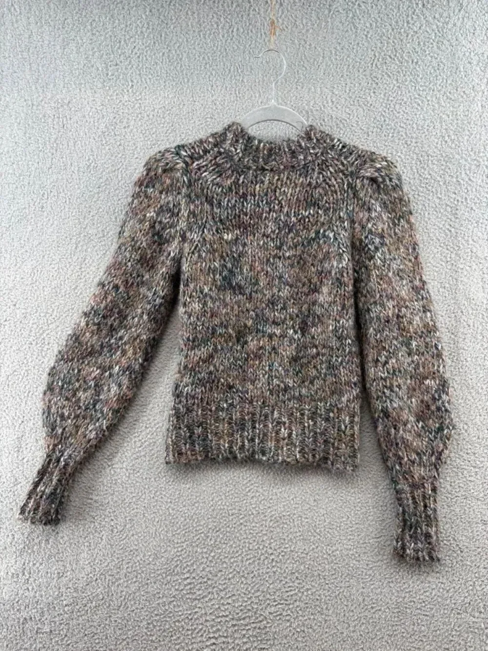 Veronica Beard Chaya Sweater Multi Alpaca Mohair XS Balloon Sleeve
